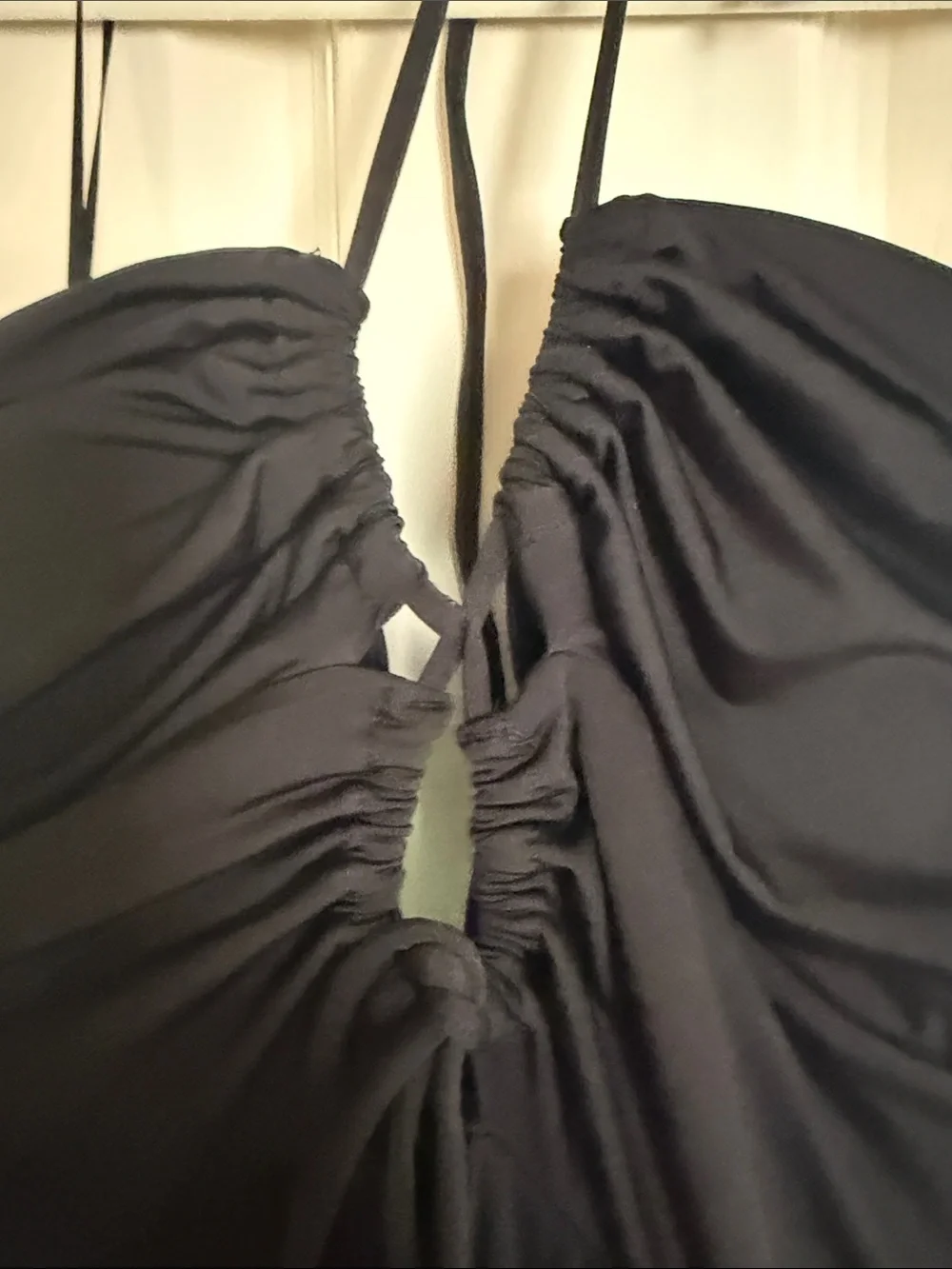 Express Black Strapless Ruched Maxi Dress - Picture 3 of 9